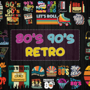 Retro 80s 90s Tshirt Design Bundle